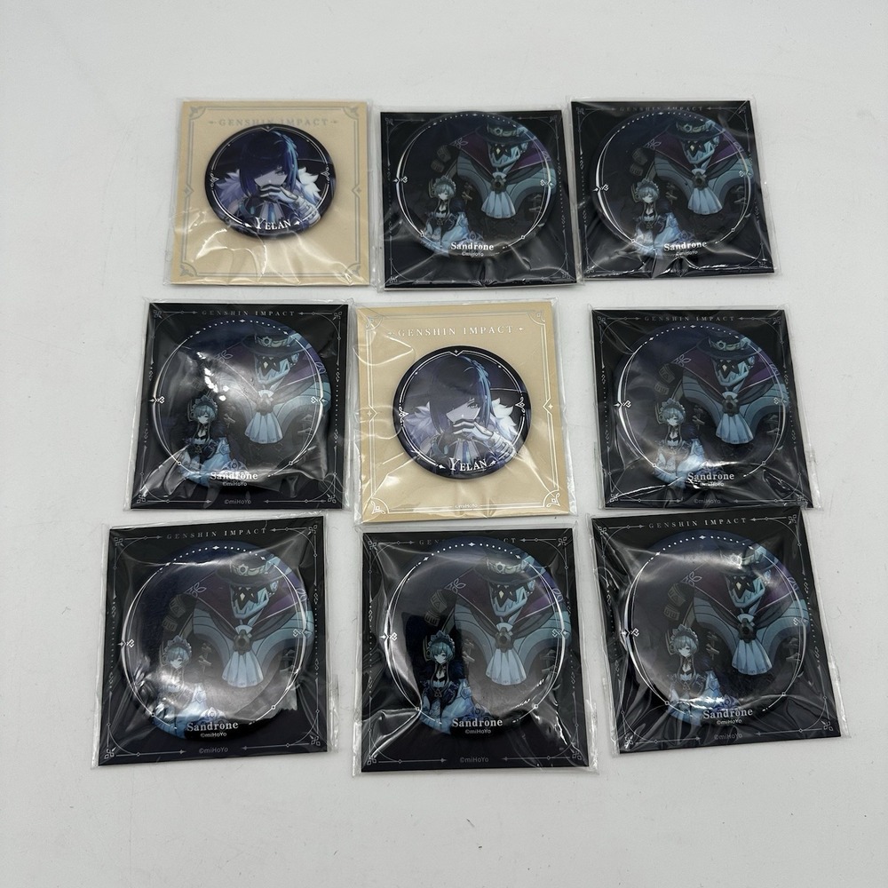 Lot Of 9 Mixed Mihoyo Genshin Impact Character Tin‎ Badges-Pins Anime